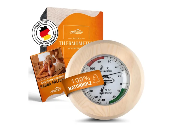 Termómetro e higrómetro de madera para sauna Alpenhauch